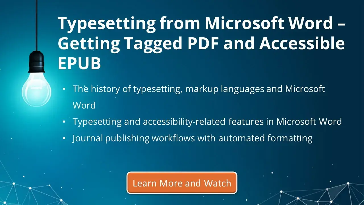 Getting Tagged PDF and Accessible EPUB